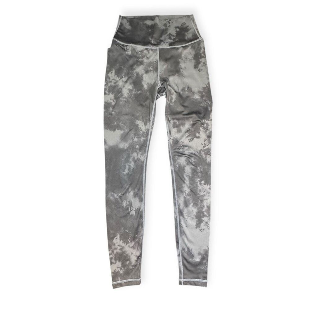 ALLFENIX for ANTHROPOLOGIE Women’s Gray White Tie-Dye High-Rise Full-Length Legg